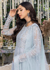Azure Embroidered Chiffon Unstitched 3 Piece Suit - 08